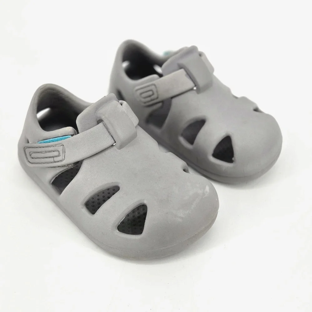 Ten Little Kids Splash Sandals Closed Toe Water Shoes Cool Grey Toddler Size 7